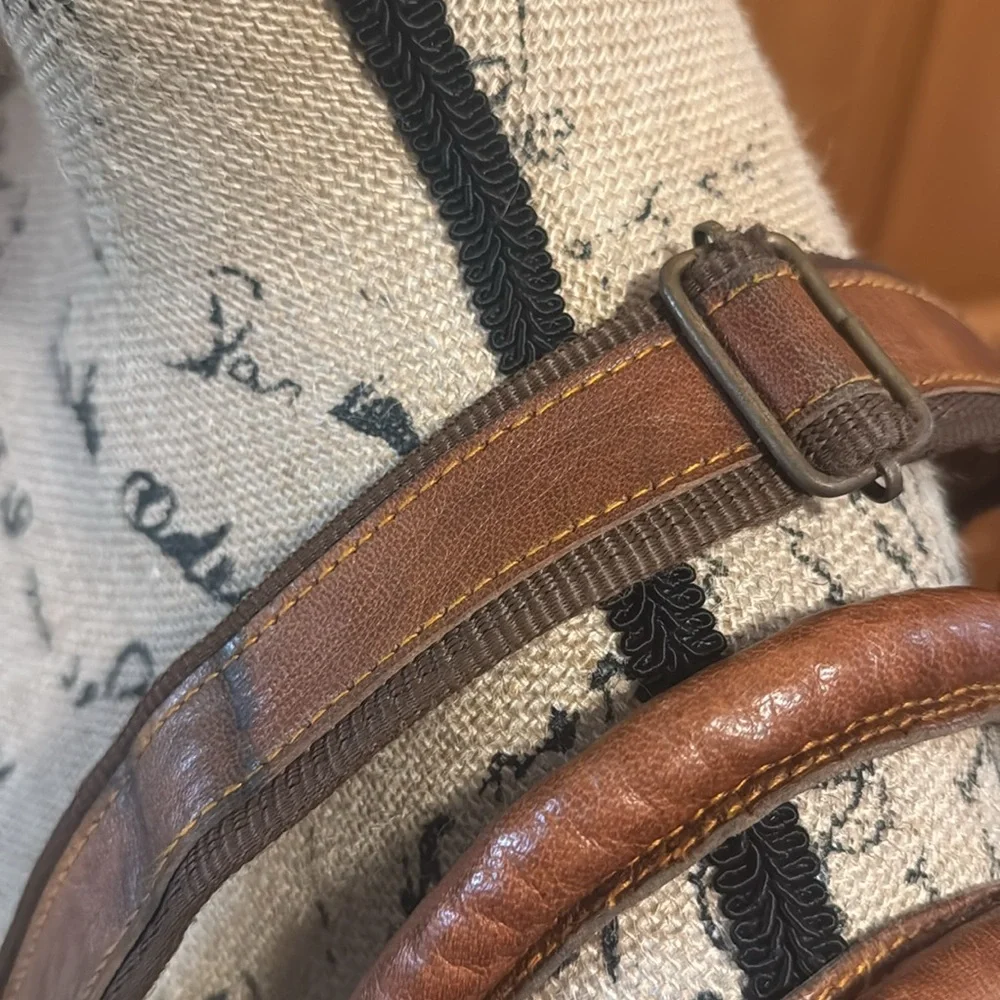 Goats Leather Tote Handbag Brown Shoulder Bag with cross body strap